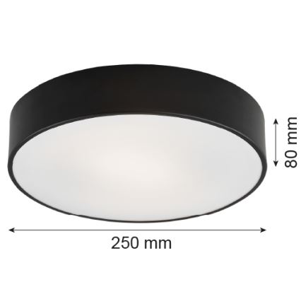 Argon 3081 - Стельовий світильник DARLING 2xE27/15W/230V ⌀ 25 см чорний