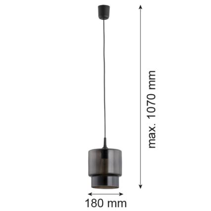 Argon 3270 - Підвісна люстра NEWA 1xE27/15W/230V чорний