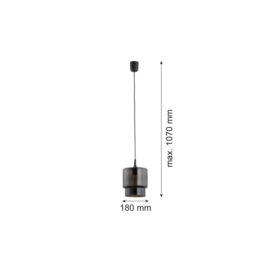 Argon 3270 - Підвісна люстра NEWA 1xE27/15W/230V чорний