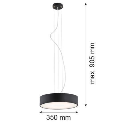 Argon 3350 - Люстра DARLING 1xLED/30W/230V диаметр 40 см черный