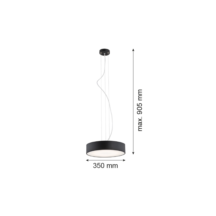Argon 3350 - Люстра DARLING 1xLED/30W/230V диаметр 40 см черный