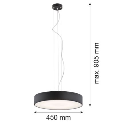 Argon 3352 - Люстра DARLING 1xLED/35W/230V діаметр 45 см чорний