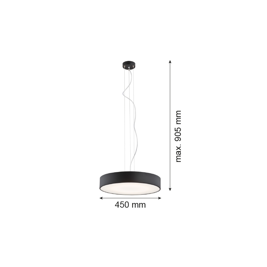 Argon 3352 - Люстра DARLING 1xLED/35W/230V діаметр 45 см чорний