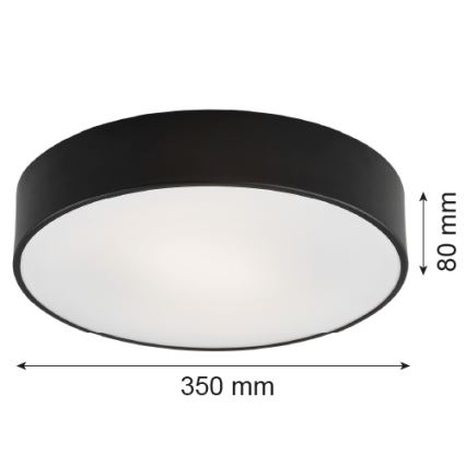 Argon 3570  - Светодиодный потолочный светильник DARLING LED/25W/230V диаметр 35 см черный