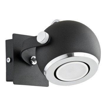 Argon 3638 - Настенный точечный светильник KOS 1xGU10/5W/230V черный/блестящий хром
