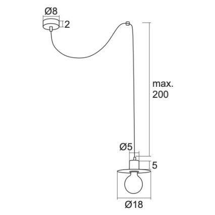 Argon 3834 - Люстра на тросе CORSO 1xE27/15W/230V белая