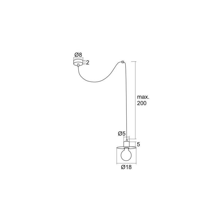 Argon 3835 - Люстра на тросе CORSO 1xE27/15W/230V черная