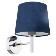 Argon 3908 - Настенная лампа BOLZANO 1xE27/15W/230V синяя/блестящий хром