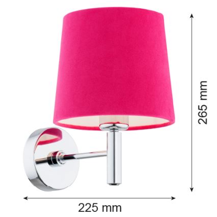 Argon 3909 - Настенная лампа BOLZANO 1xE27/15W/230V розовый/блестящий хром