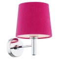 Argon 3909 - Настенная лампа BOLZANO 1xE27/15W/230V розовый/блестящий хром