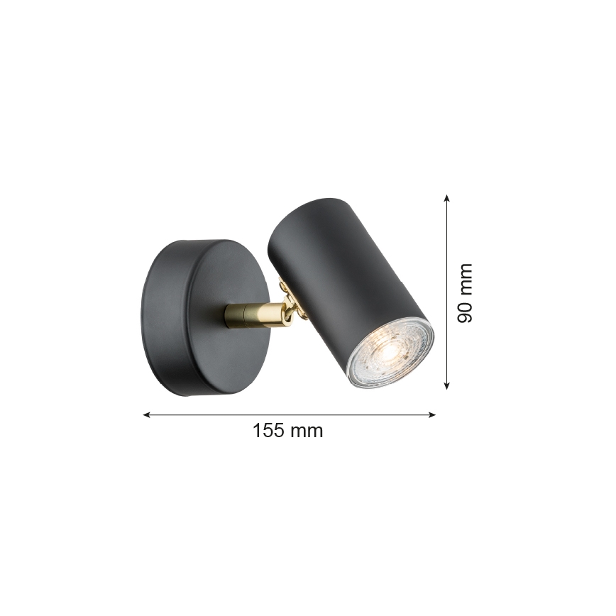 Argon 4210 - Потолочный точечный светильник LAGOS 1xGU10/5W/230V черный/латунь
