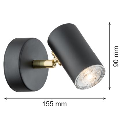 Argon 4210 - Стельовий точковий світильник LAGOS 1xGU10/5W/230V чорна/латунь