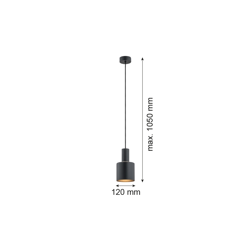 Argon 4219 - Люстра на тросе SINES 1xE27/15W/230V ⌀ 12 cm черная
