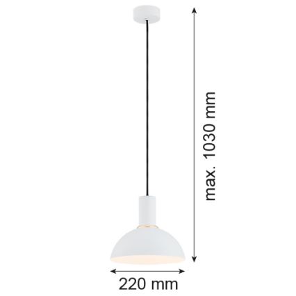 Argon 4220 - Люстра на тросе SINES 1xE27/15W/230V ⌀ 28 cm белая