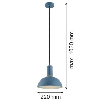 Argon 4221 - Підвісна люстра SINES 1xE27/15W/230V діаметр 28 cm синій