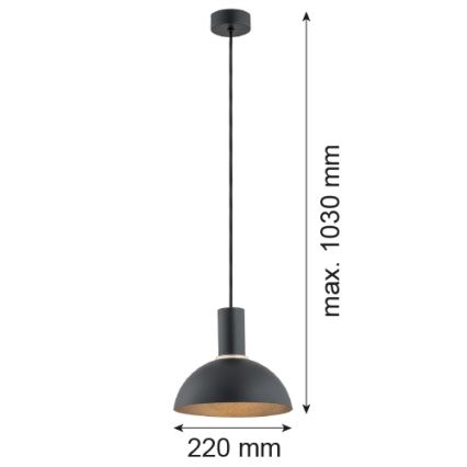 Argon 4222 - Підвісна люстра SINES 1xE27/15W/230V діаметр 28 cm чорний