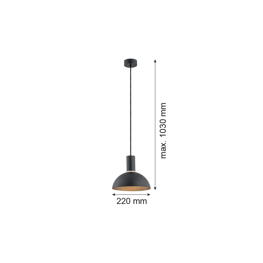 Argon 4222 - Підвісна люстра SINES 1xE27/15W/230V діаметр 28 cm чорний