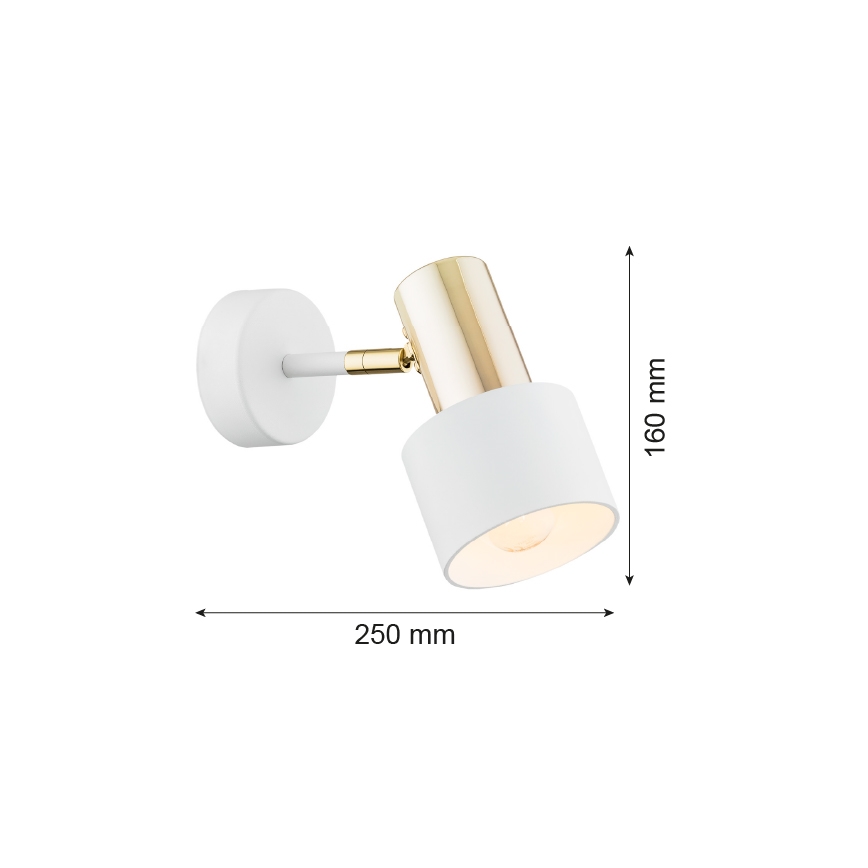 Argon 4264 - Настенный точечный светильник DORIA 1xE27/15W/230V белый/латунь