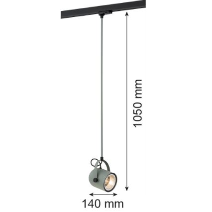 Argon 4313 - Люстра для трекової системи NET 1xE27/15W/230V зелений
