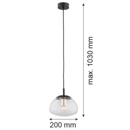 Argon 4331 - Підвісна люстра TRINI 1xE27/15W/230V чорний