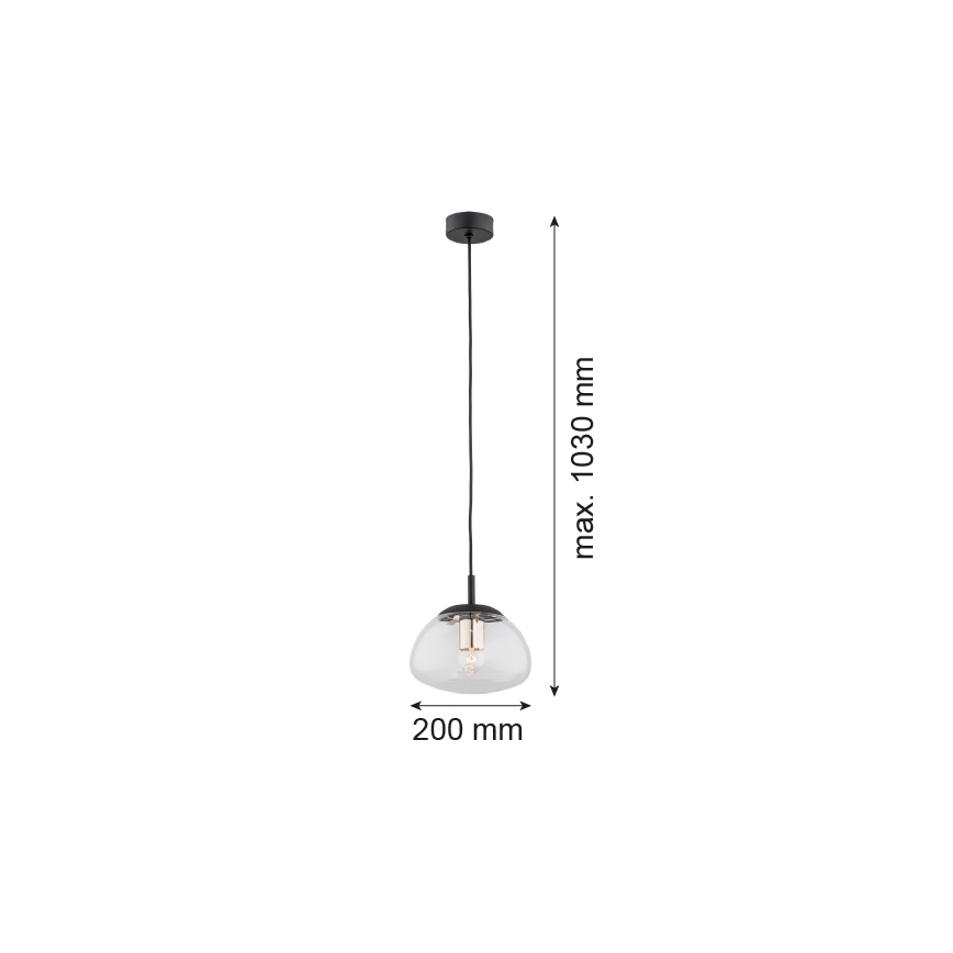 Argon 4331 - Подвесная люстра TRINI 1xE27/15W/230V диаметр 20 см черная
