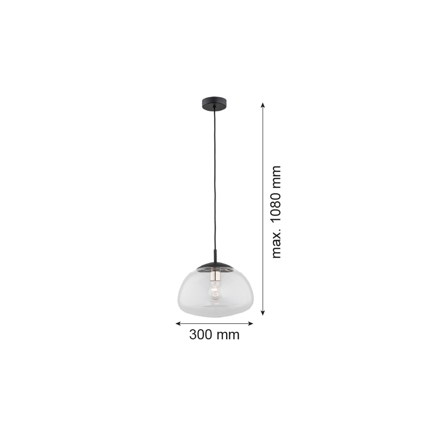 Argon 4332 - Люстра на мотузці TRINI 1xE27/15W/230V діаметр 30 cm чорна