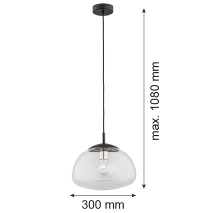 	Argon 4332 - Люстра на тросе TRINI 1xE27/15W/230V ? 30 см черная