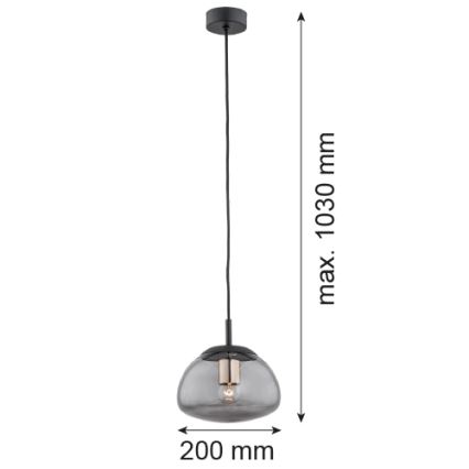 Argon 4333 - Підвісна люстра TRINI 1xE27/15W/230V чорний