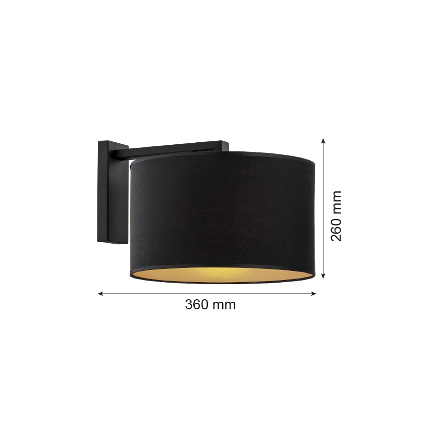 Argon 4340 - Настенная лампа KARIN 1xE27/15W/230V черная