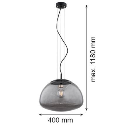 Argon 4350 - Подвесная люстра TRINI 1xE27/15W/230V диаметр 40 см черная