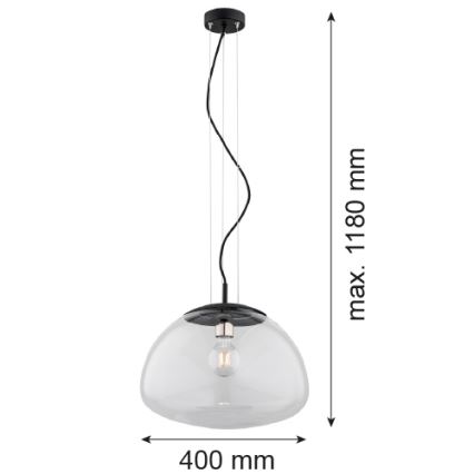 Argon 4351 - Люстра на мотузці TRINI 1xE27/15W/230V діаметр 40 cm чорна