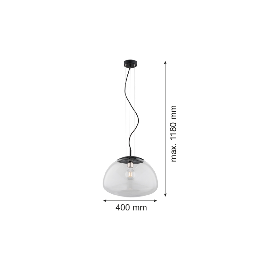 Argon 4351 - Люстра на мотузці TRINI 1xE27/15W/230V діаметр 40 cm чорна