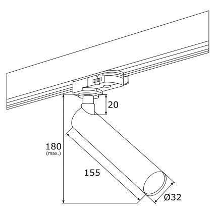 Argon 4355 - LED Точковий світильник для трекової системи ELBRUS LED/4,5W/230V чорний