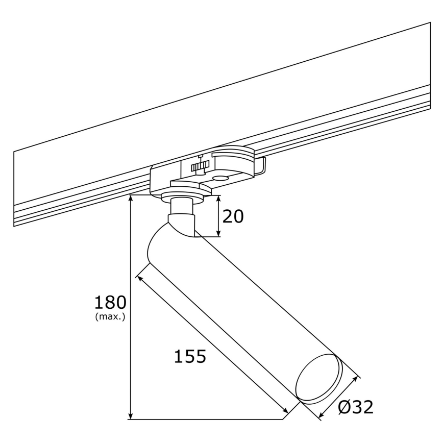 Argon 4355 - LED Точковий світильник для трекової системи ELBRUS LED/4,5W/230V чорний