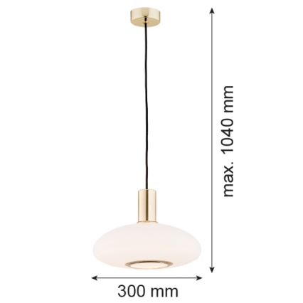 Argon 4358 - Підвісна люстра SAGUNTO 1xE27/15W/230V діаметр 30 cm латунь