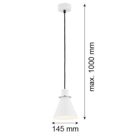 Argon 4681 - Підвісна люстра BEVERLY 1xE27/15W/230V білий/блискучий хром
