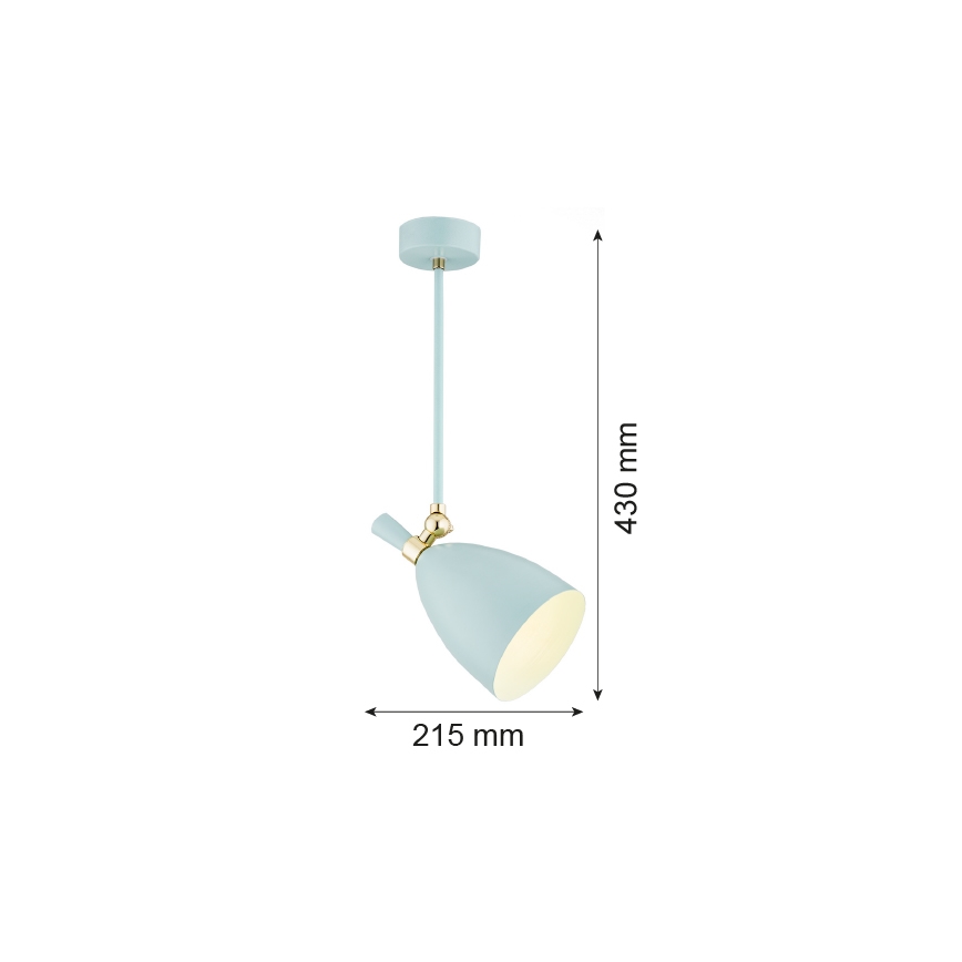 Argon 4685 - Люстра на штанге CHARLOTTE 1xE27/15W/230V голубая/золотая