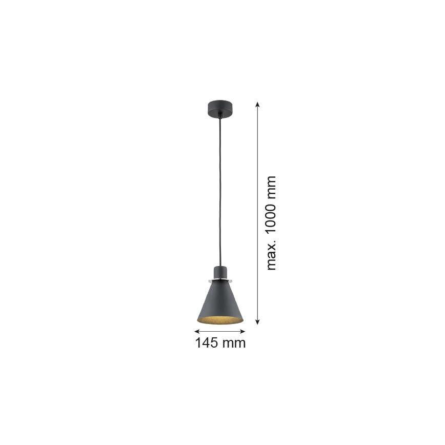 Argon 4688 - Підвісна люстра BEVERLY 1xE27/15W/230V чорний/блискучий хром