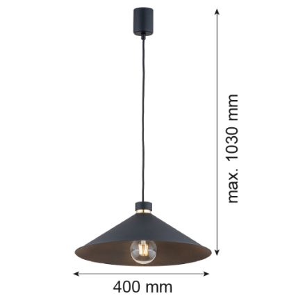 Argon 4695 - Підвісна люстра NASHVILLE 1xE27/15W/230V чорний