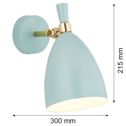 Argon 4700 - Настенный светильник CHARLOTTE 1xE27/15W/230V голубой/золотой