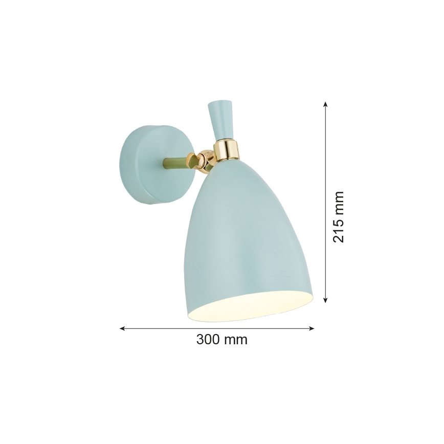Argon 4700 - Настенный светильник CHARLOTTE 1xE27/15W/230V голубой/золотой