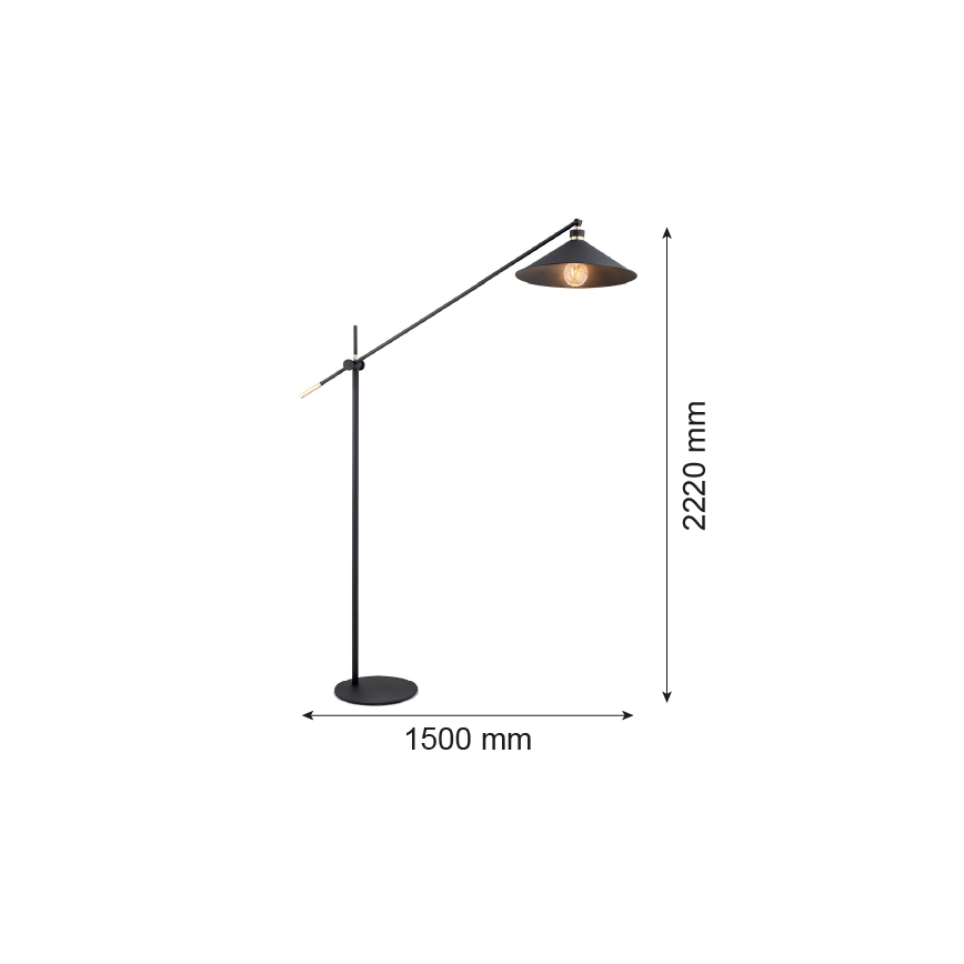 Argon 4732 - Торшер NASHVILLE 1xE27/15W/230V чорний