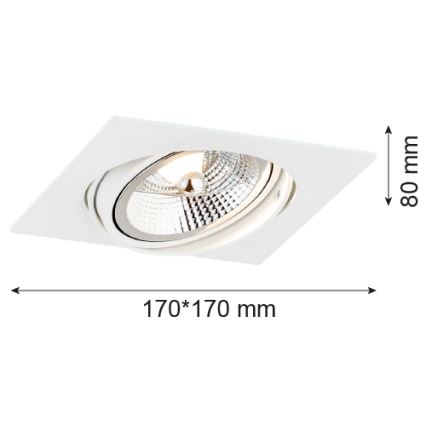 Argon 4745 - Вбудований світильник OLIMP 1xGU10-AR111/12W/230V білий