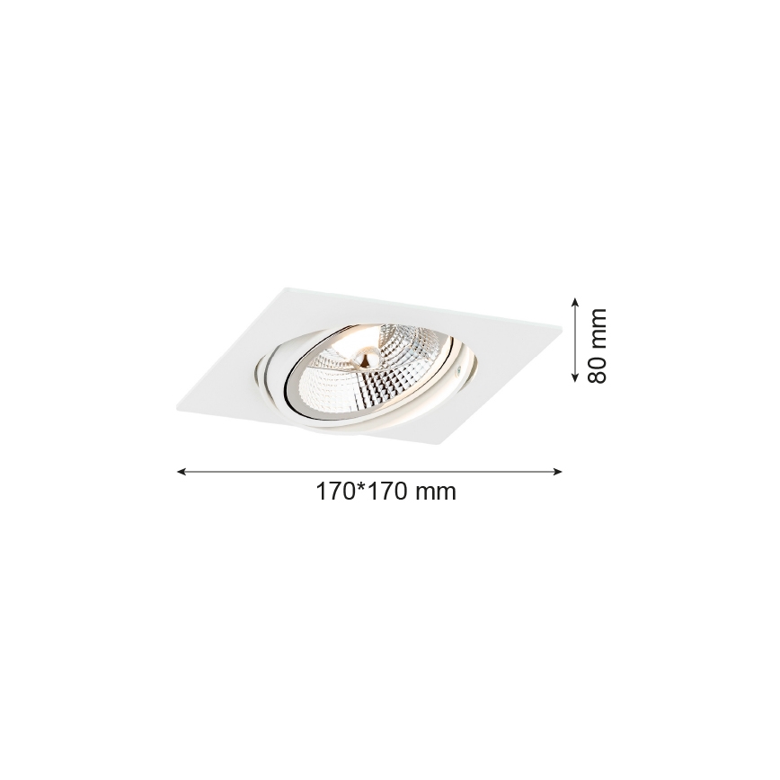Argon 4745 - Вбудований світильник OLIMP 1xGU10-AR111/12W/230V білий