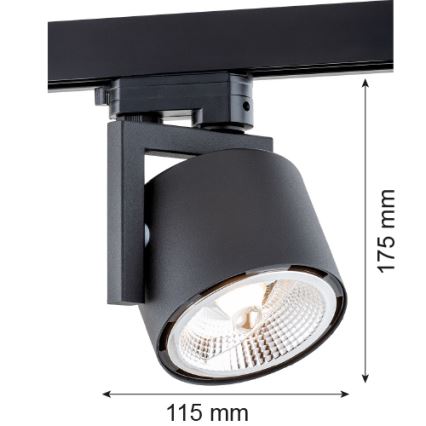 Argon 4751 - Точковий LED світильник для трекових систем ALTO 1xGU10-AR111/12W/230V чорний