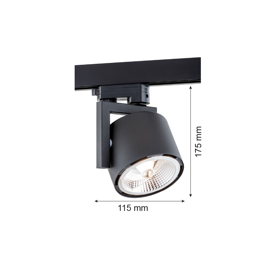 Argon 4751 - Точковий LED світильник для трекових систем ALTO 1xGU10-AR111/12W/230V чорний