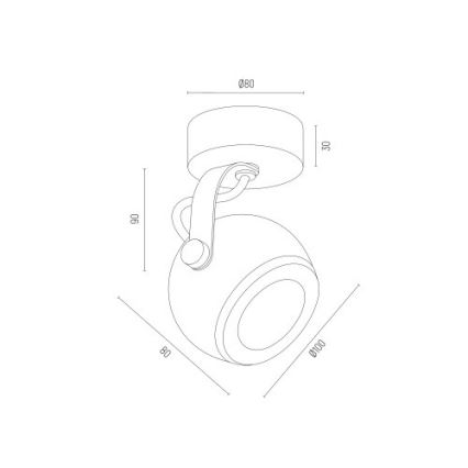 Argon 4902 - Точечный светильник KOS PLUS 1xGU10/5W/230V черная/золотая