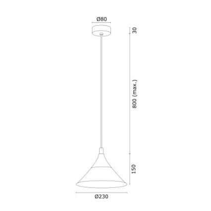 Argon 4903 - Підвісна люстра MASSETO 1xE27/15W/230V чорний/золотий