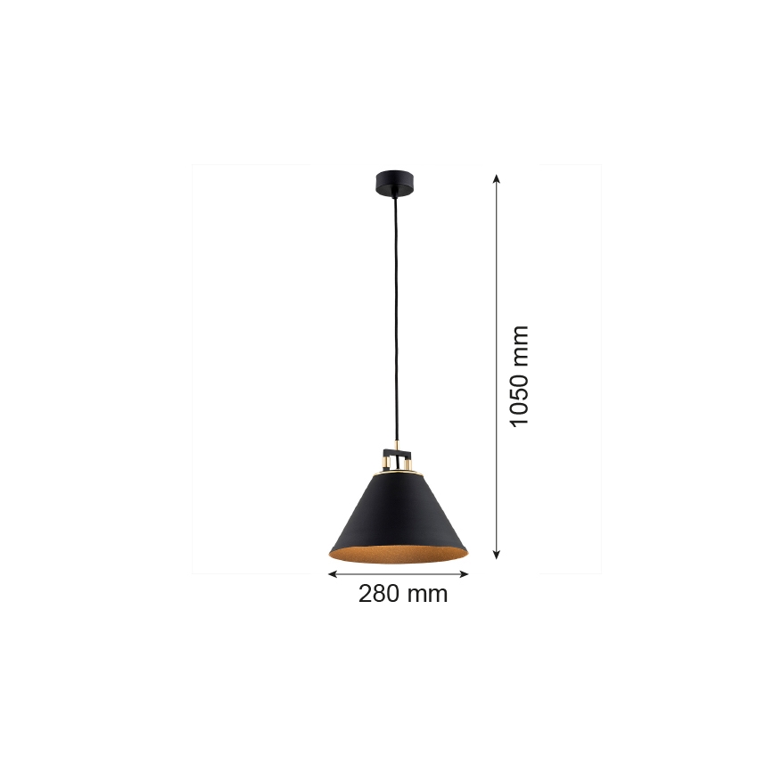 Argon 4915 - Люстра на тросе ORTE 1xE27/15W/230V черная