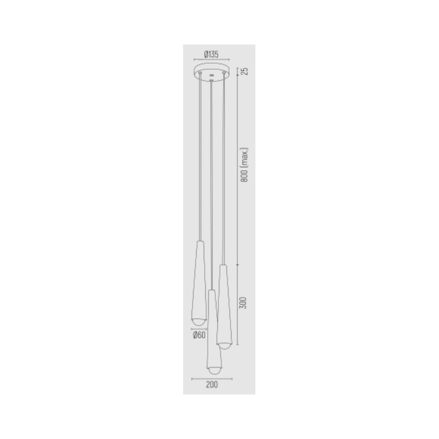 Argon 6103 - Люстра на тросе HOLLYWOOD 3xE14/7W/230V черная